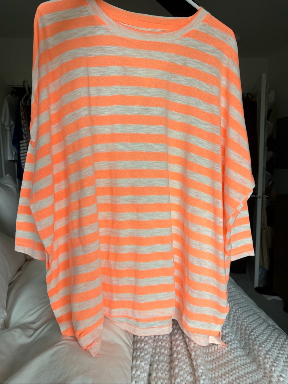 Mersea Catalina Sub Tee - Hot Coral Stripes/OS
